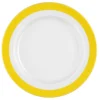 Esmeyer 6 X Seltmann Teller Flach 25,5 Cm, Form: Vitalis, Dekor: 34928 Gelbes Band 25