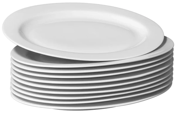 Metro-professional METRO Professional Ovaler Teller Fine Dining, Porzellan, Ø 21.8 Cm, Flach, 10 Stück 7