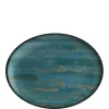 2x Servierplatten Speiseteller Porzellan Geschirr Oval Türkis Blau Braun Bonna Madera Mint Moove 31×24 Cm 23
