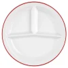 Esmeyer 2 X Seltmann V219 IM_Platte Rund 3 Tlg. 25,5 Cm, Form: Vitalis, Dekor: 34929 Dunkelrotes Band 25