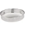 Null Galerie-Tablett Rund D 26,5cm, H 5,0cm Versilbert 23