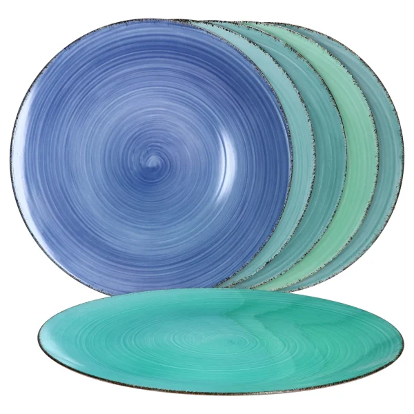 Null 6er Set Essteller Flach Blue Baita 26,5cm 6