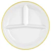 Esmeyer 2 X Seltmann V219 IM_Platte Rund 3 Tlg. 25,5 Cm, Form: Vitalis, Dekor: 34928 Gelbes Band 25