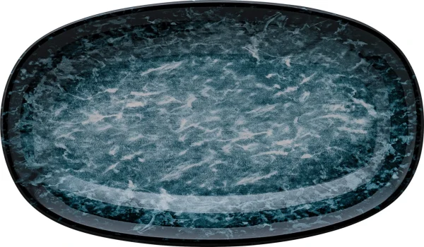6x Servierplatten Speiseteller Porzellan Geschirr Oval Blau Weiß Schwarz Bonna Sepia Gourmet 34x19cm Kantenschutz 3