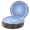Null 6er Set Dessert-/Kuchenteller 22cm Santorini Reactive Glaze Blau – 24301848 25