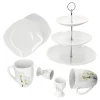 Null 7tlg. Etageren Frühstück Lilli Vanda – 1x 24302284, 2x Eierbecher Vanda, 2x Becher Vanda & 2x Kuchenteller Lilli 23