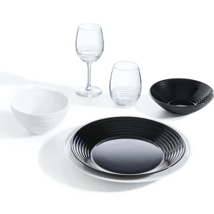 Arcoroc ARC L7611 Harena Teller Flach, 25cm, Opalglas, Schwarz, 6 Stück 19