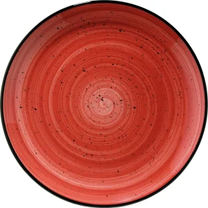 6x Speiseteller Flacher Teller Rund Tafelgeschirr Porzellan Rot Creme Bonna Aura Passion Gourmet 27cm Kantenschutz 13