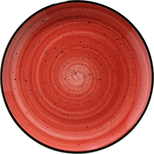 6x Speiseteller Flacher Teller Rund Tafelgeschirr Porzellan Rot Creme Bonna Aura Passion Gourmet 27cm Kantenschutz 4