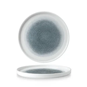 Churchill 6 X Teller Flach Walled 26cm RAKU Quartz Black 15