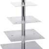 Esmeyer 1 X SCHNEIDER Etagen-Tortenständer, 5-tlg, Silber, Quadratisch 5 -teilig / -floors 25