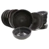 Null 18tlg. Tellerset Zakynthos Reactive Glaze Schwarz- 24327312 25