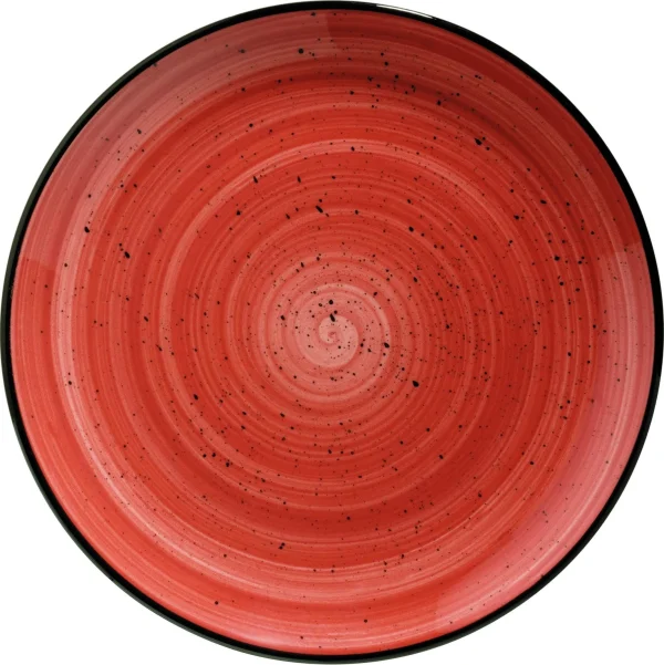 6x Speiseteller Flacher Teller Rund Tafelgeschirr Porzellan Rot Creme Bonna Aura Passion Gourmet 27cm Kantenschutz 1