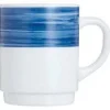 12x Henkelbecher 0,25 L Aus Opalglas Form BRUSH – Darkblue / Dunkelblau Von Arcoroc 25