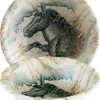 6x Salat-/ Desserschalen Müsli Snack Eisschälchen Rund Porzellan Geschirr Beige Schwarz Mosaik Bonna Mesopotamia Horse Gourmet 16cm 25