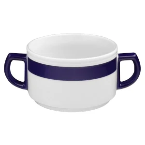 Esmeyer 6 X Seltmann Obere Zur Suppentasse 0,35 L, Form: Vitalis, Dekor: 34927 Grünes Band 15