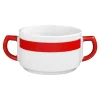 Esmeyer 6 X Seltmann Obere Zur Suppentasse 0,35 L, Form: Vitalis, Dekor: 34193 Rotes Band 23