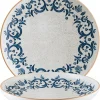 6x Pastateller Geschirr Tief 28cm 160cl Weiß Blau Braun Rund Porzellan Bonna Viento Hygge Mediterran 23