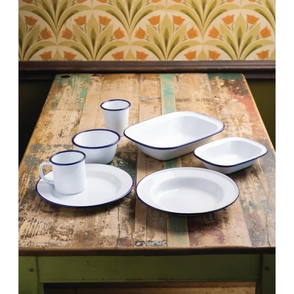 Null Gastronoble Olympia Rechteckige Speiseschale Weiß-blau 13,5 X 18cm 8