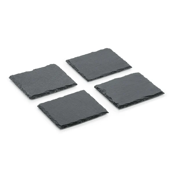 Was-germany WAS Germany – Naturschieferplatten Set Natural Slate , 4-teilig, 10 X 10 Cm (3311004) 1